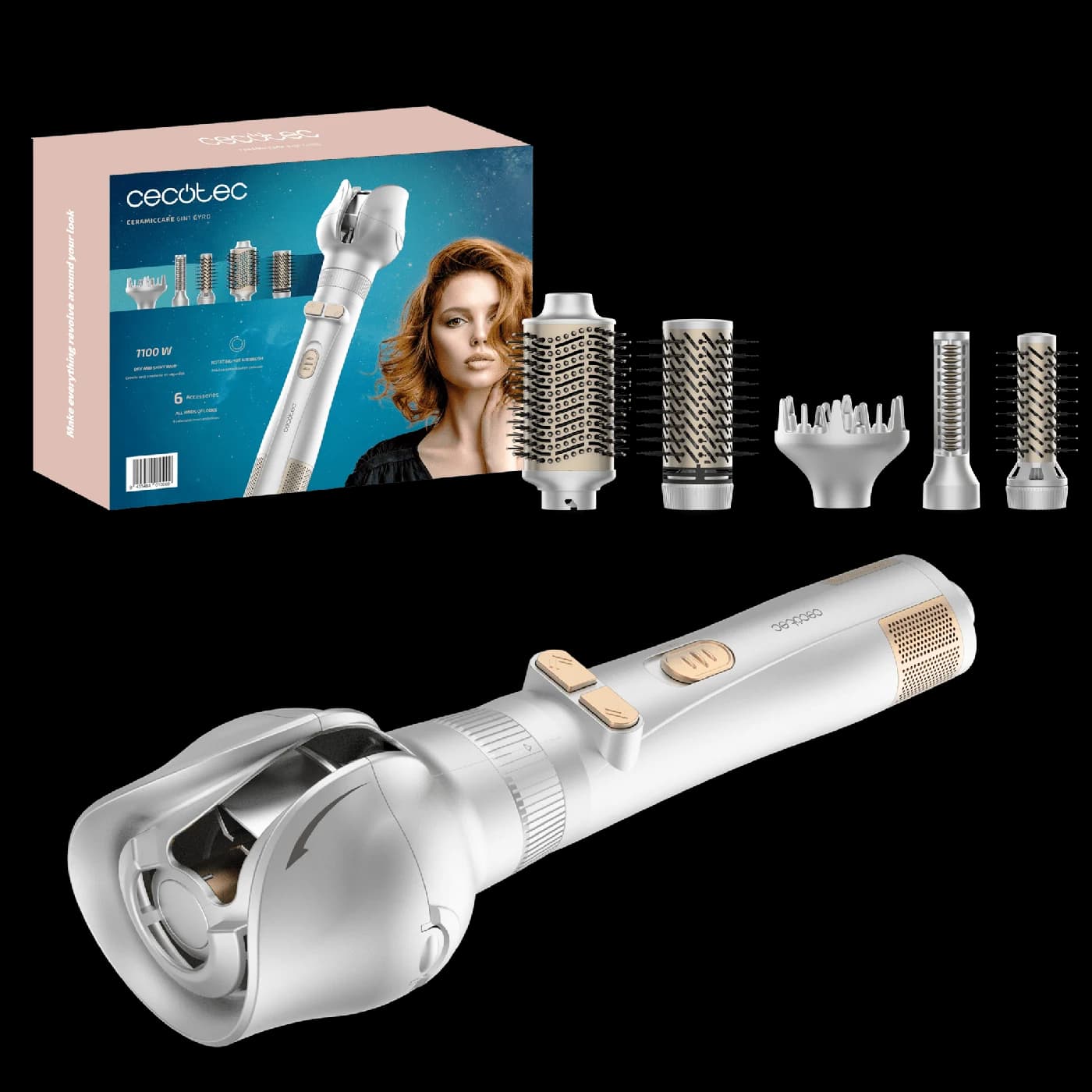 Cepillo de aire Cecotec CeramicCare 6in1 Gyro